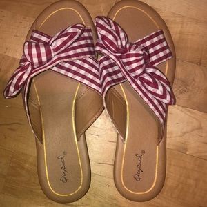 Plaid Bow Shoes